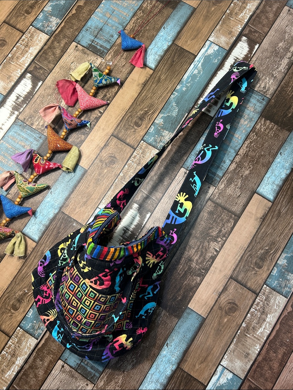 kokapelli festival handmade crossbody bag